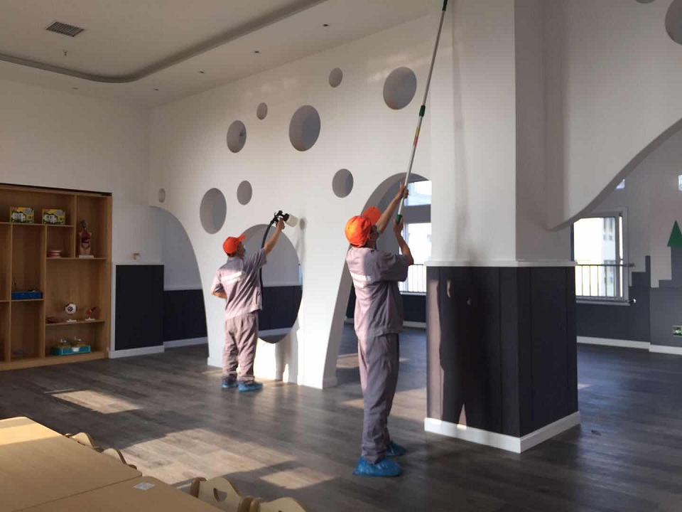 幼兒園墻面頂面滾筒施工 幼兒園墻面頂面滾筒施工