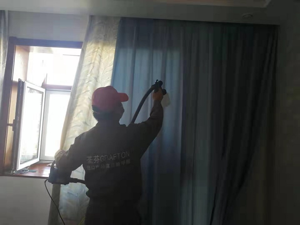 臥室窗簾布藝噴涂施工 臥室窗簾布藝噴涂施工