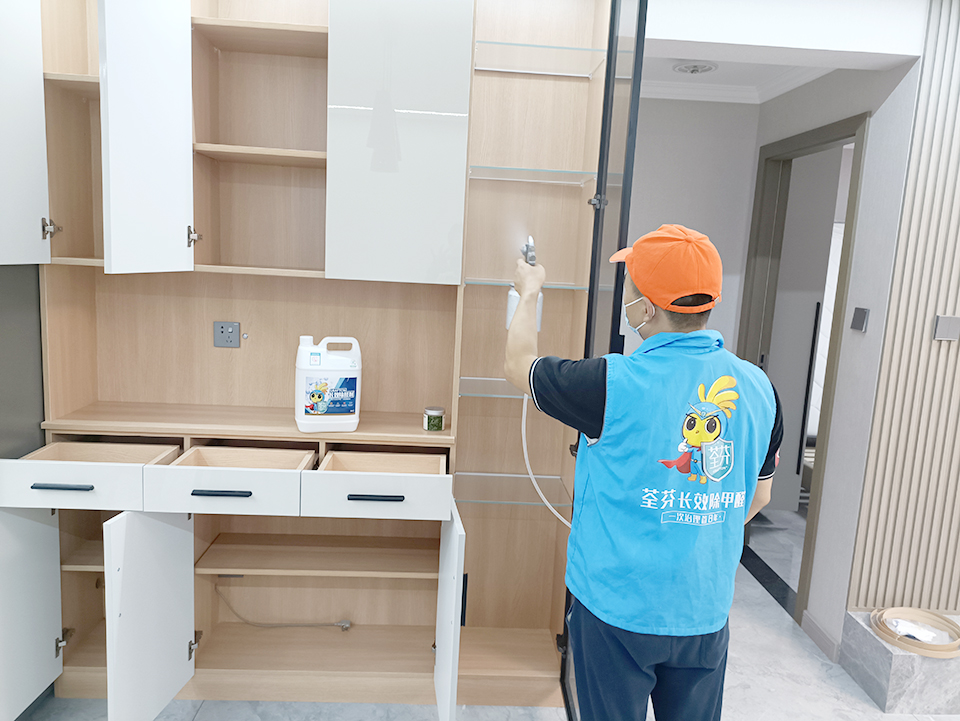 客廳儲物柜噴槍施工治理甲醛 客廳儲物柜噴槍施工治理甲醛